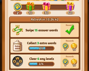 Screenshot of the Word Cookies Daily Quest dialog